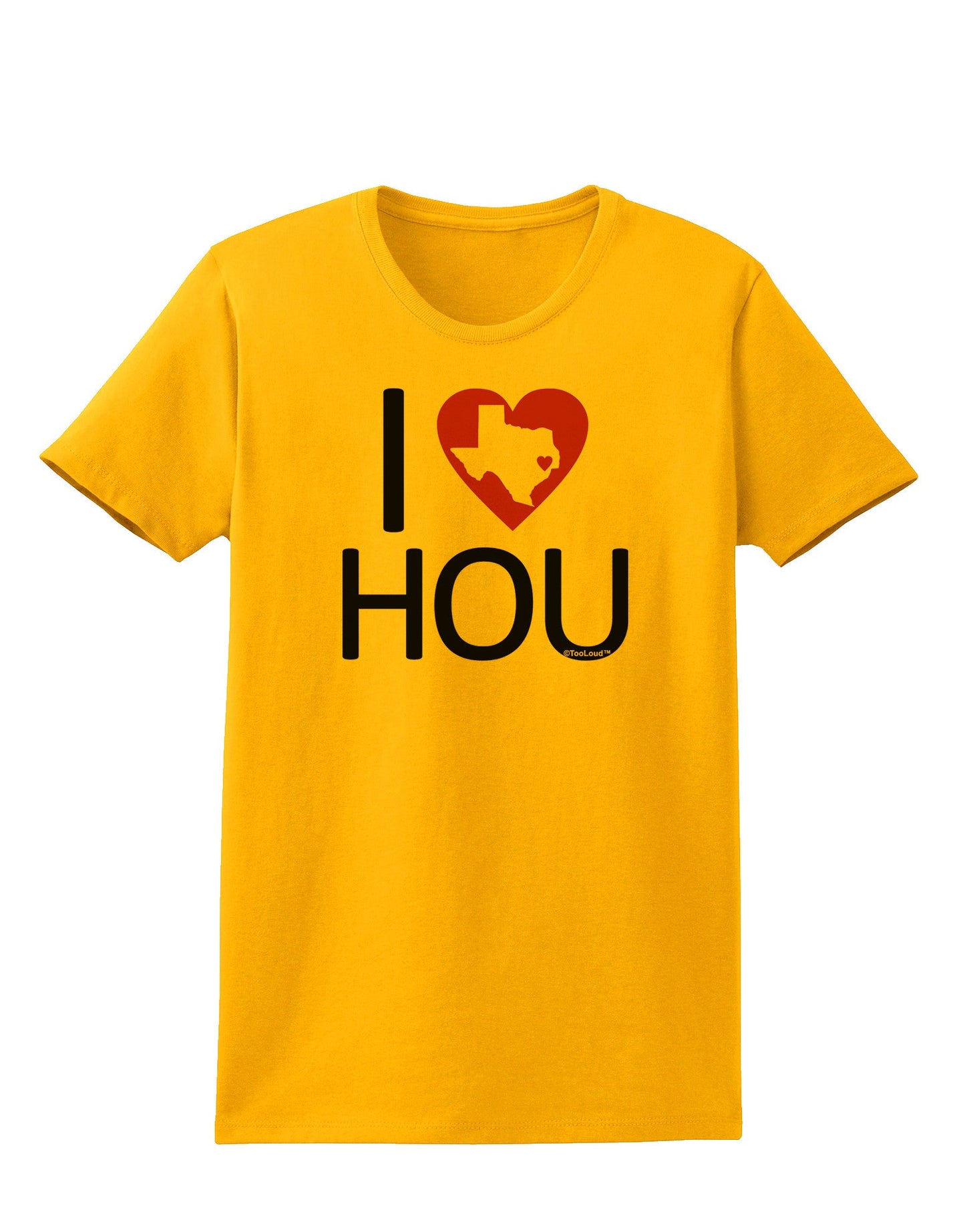 I Heart Houston Womens T-Shirt-Womens T-Shirt-TooLoud-Gold-X-Small-Davson Sales