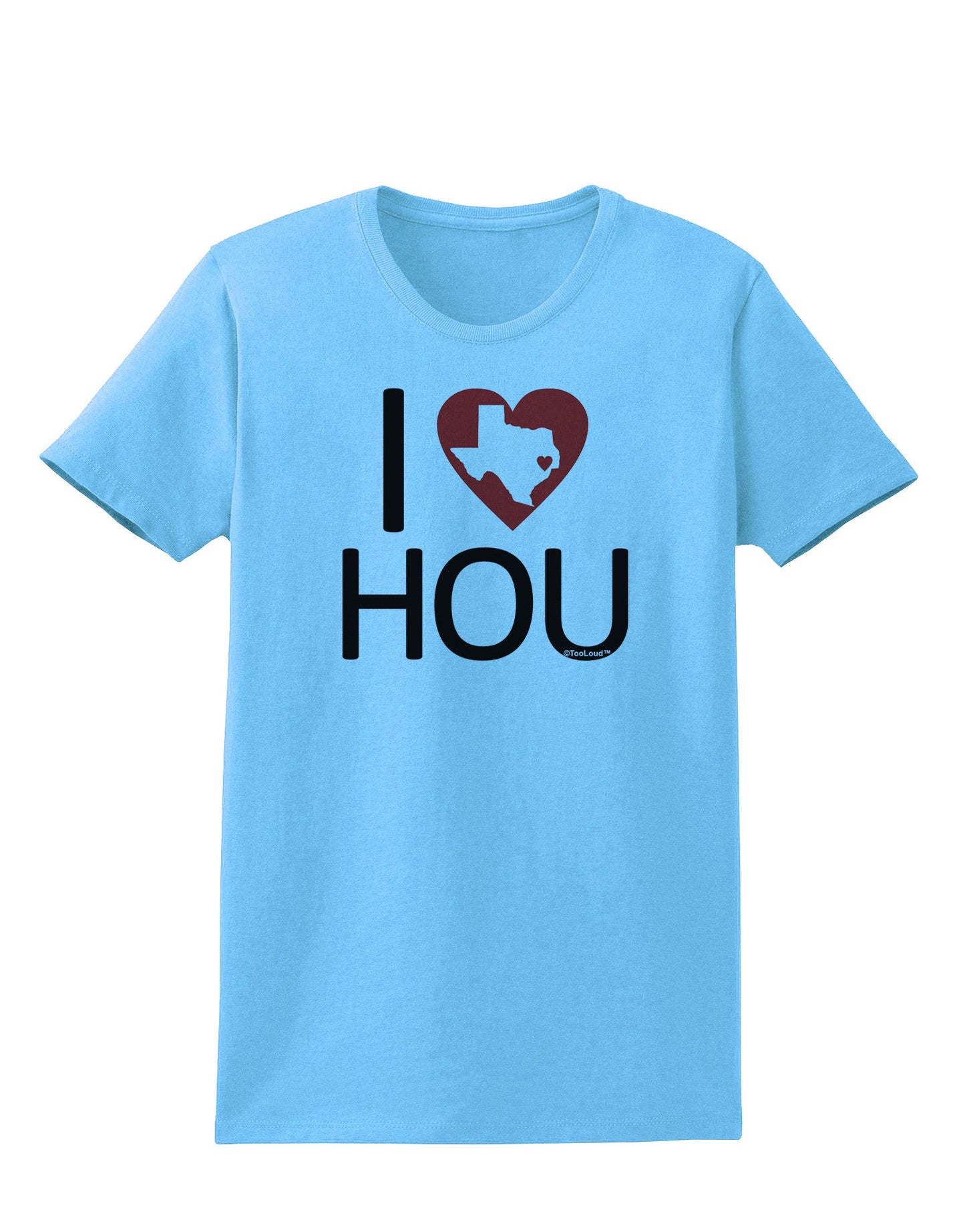 I Heart Houston Womens T-Shirt-Womens T-Shirt-TooLoud-Aquatic-Blue-X-Small-Davson Sales