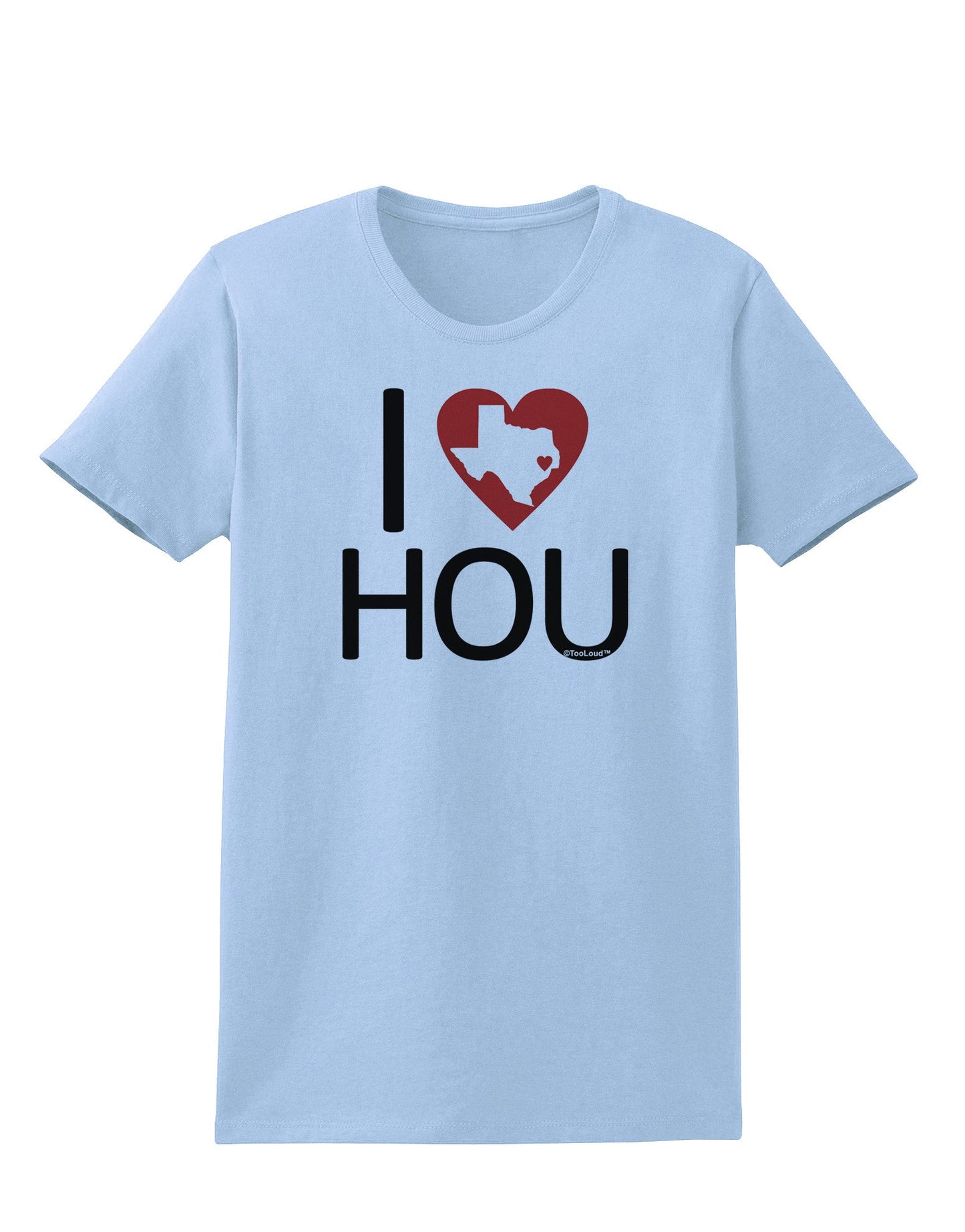 I Heart Houston Womens T-Shirt-Womens T-Shirt-TooLoud-Light-Blue-X-Small-Davson Sales