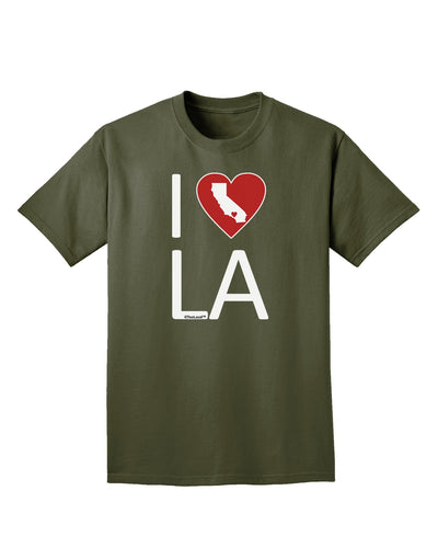 I Heart Los Angeles Adult Dark T-Shirt-Mens T-Shirt-TooLoud-Military-Green-Small-Davson Sales