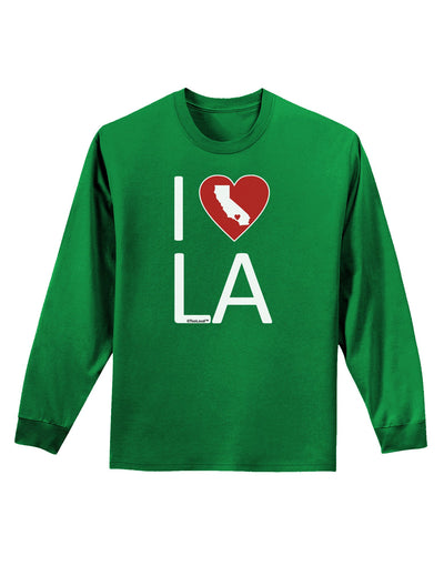 I Heart Los Angeles Adult Long Sleeve Dark T-Shirt-TooLoud-Kelly-Green-Small-Davson Sales