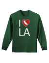 I Heart Los Angeles Adult Long Sleeve Dark T-Shirt-TooLoud-Dark-Green-Small-Davson Sales