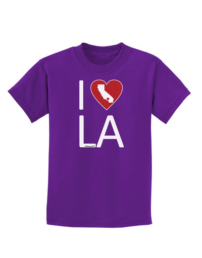 I Heart Los Angeles Childrens Dark T-Shirt-Childrens T-Shirt-TooLoud-Purple-X-Small-Davson Sales