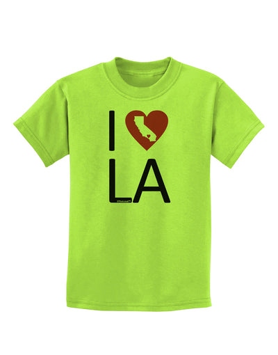 I Heart Los Angeles Childrens T-Shirt-Childrens T-Shirt-TooLoud-Lime-Green-X-Small-Davson Sales