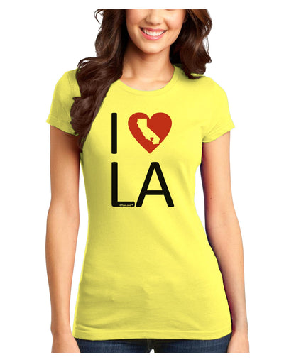 I Heart Los Angeles Juniors Petite T-Shirt-T-Shirts Juniors Tops-TooLoud-Yellow-Juniors Fitted X-Small-Davson Sales