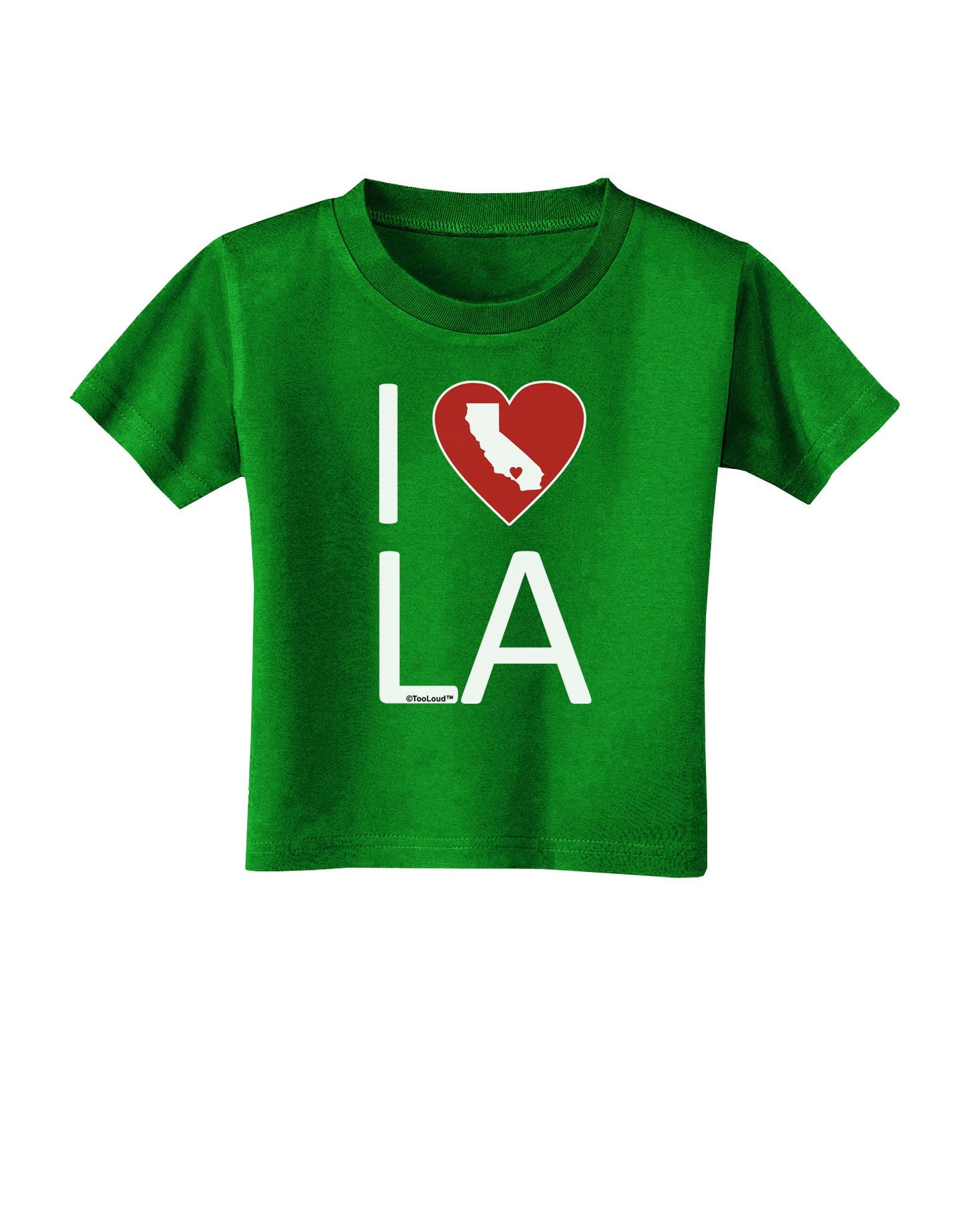 I Heart Los Angeles Toddler T-Shirt Dark-Toddler T-Shirt-TooLoud-Clover-Green-2T-Davson Sales