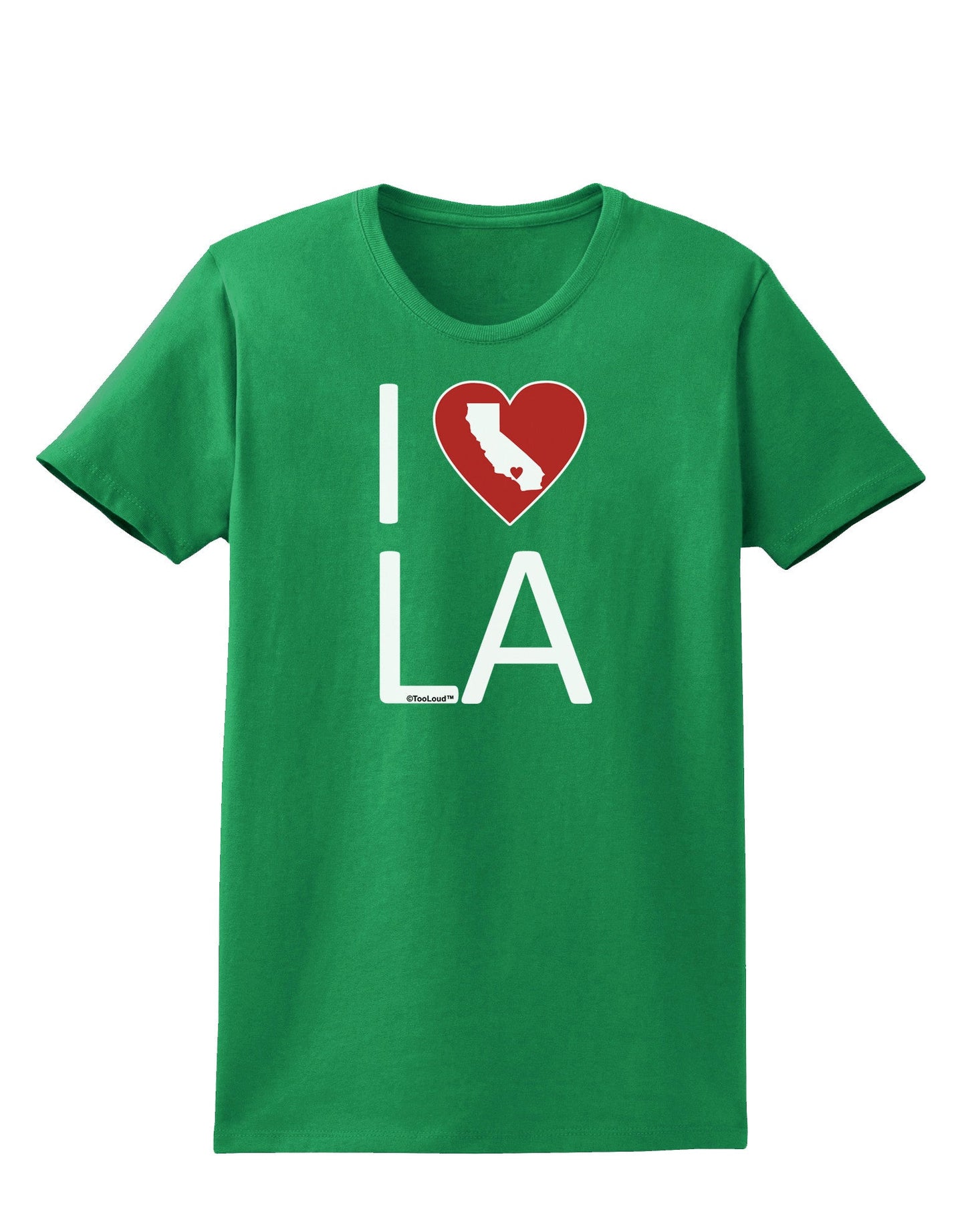I Heart Los Angeles Womens Dark T-Shirt-Womens T-Shirt-TooLoud-Kelly-Green-X-Small-Davson Sales