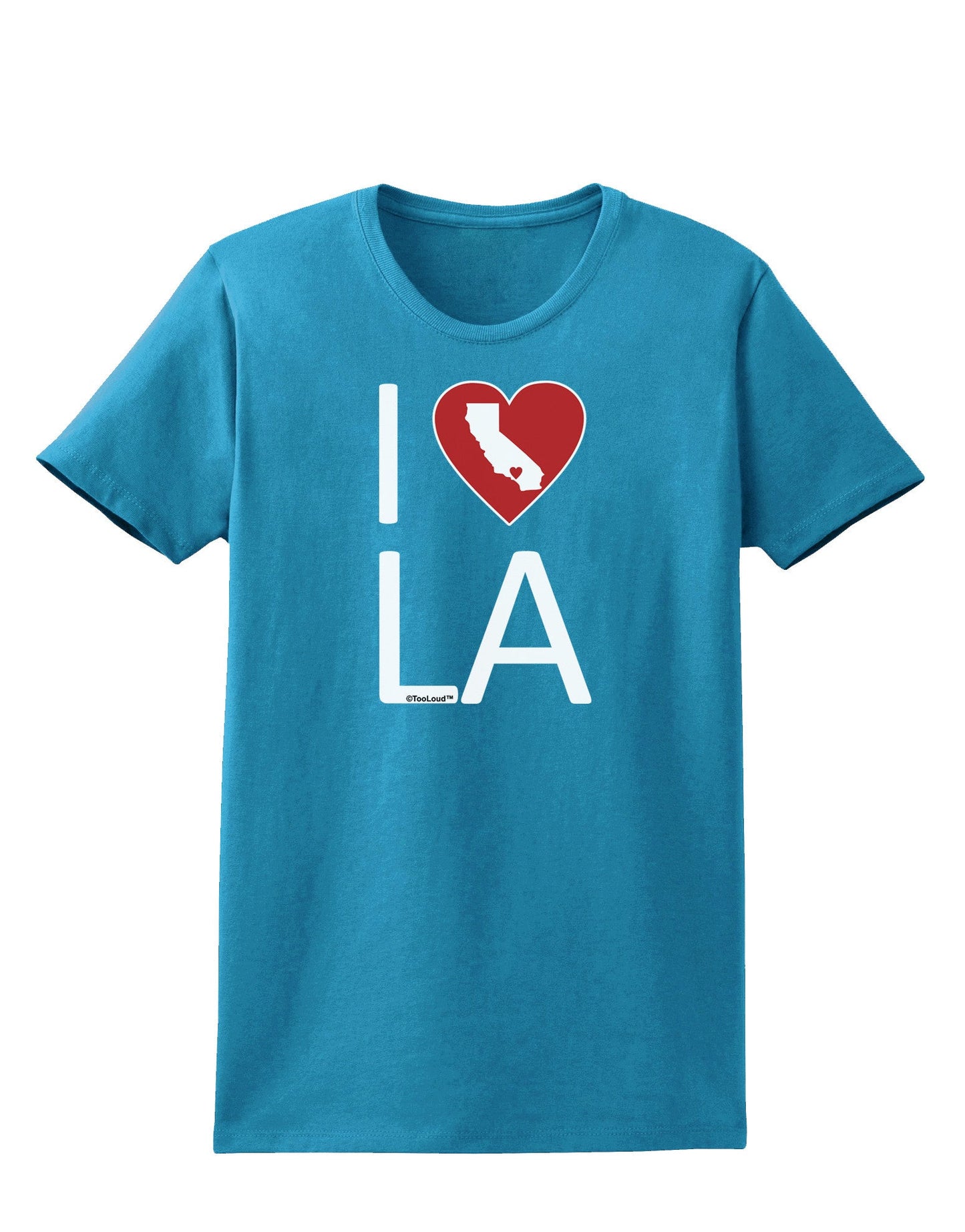 I Heart Los Angeles Womens Dark T-Shirt-Womens T-Shirt-TooLoud-Turquoise-X-Small-Davson Sales