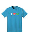 I Heart Marijuana Leaf Adult Dark T-Shirt-Mens T-Shirt-TooLoud-Turquoise-Small-Davson Sales