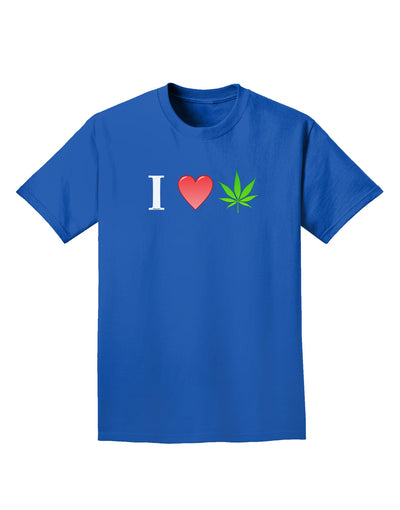 I Heart Marijuana Leaf Adult Dark T-Shirt-Mens T-Shirt-TooLoud-Royal-Blue-Small-Davson Sales