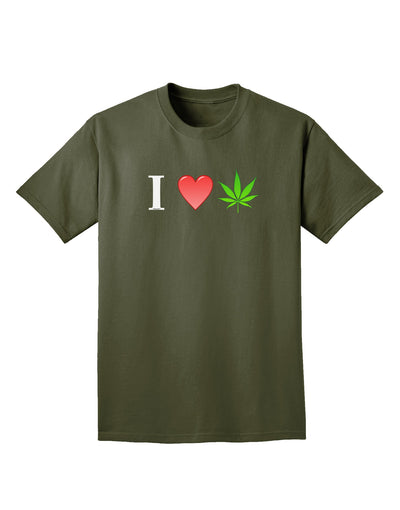 I Heart Marijuana Leaf Adult Dark T-Shirt-Mens T-Shirt-TooLoud-Military-Green-Small-Davson Sales