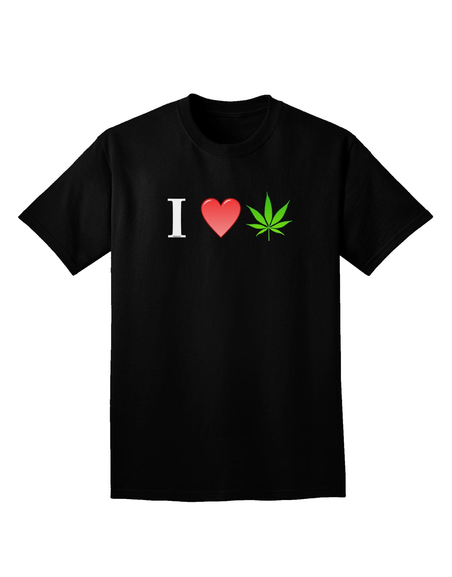 I Heart Marijuana Leaf Adult Dark V-Neck T-Shirt-Mens V-Neck T-Shirt-TooLoud-Black-Small-Davson Sales