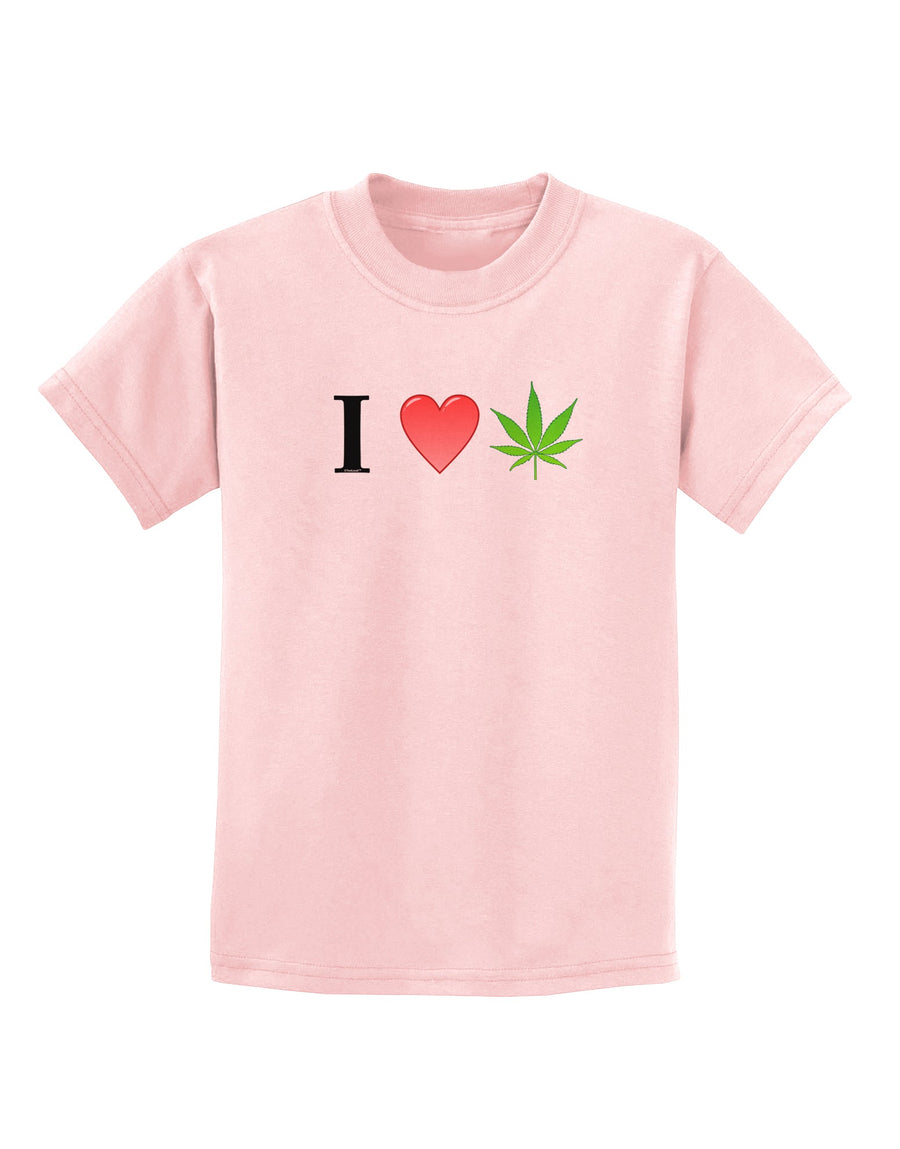 I Heart Marijuana Leaf Childrens T-Shirt-Childrens T-Shirt-TooLoud-White-X-Small-Davson Sales