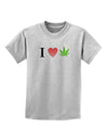 I Heart Marijuana Leaf Childrens T-Shirt-Childrens T-Shirt-TooLoud-AshGray-X-Small-Davson Sales