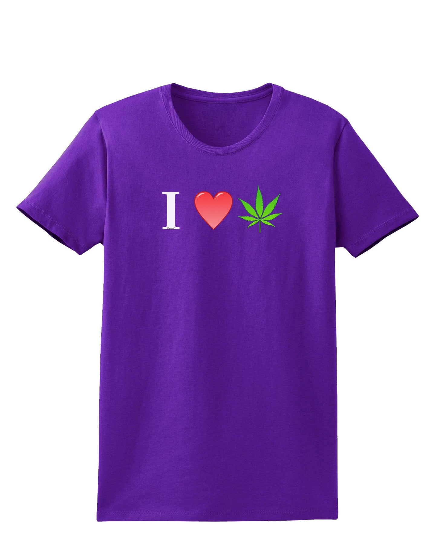 I Heart Marijuana Leaf Womens Dark T-Shirt-Womens T-Shirt-TooLoud-Purple-X-Small-Davson Sales