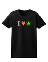 I Heart Marijuana Leaf Womens Dark T-Shirt-Womens T-Shirt-TooLoud-Black-X-Small-Davson Sales