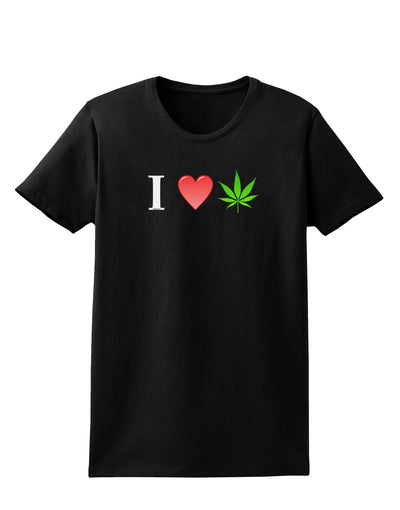 I Heart Marijuana Leaf Womens Dark T-Shirt-Womens T-Shirt-TooLoud-Black-X-Small-Davson Sales