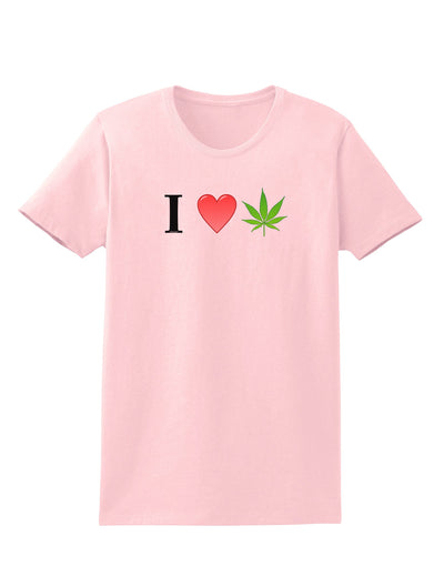 I Heart Marijuana Leaf Womens T-Shirt-Womens T-Shirt-TooLoud-PalePink-X-Small-Davson Sales