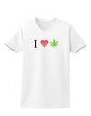 I Heart Marijuana Leaf Womens T-Shirt-Womens T-Shirt-TooLoud-White-X-Small-Davson Sales