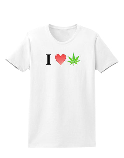 I Heart Marijuana Leaf Womens T-Shirt-Womens T-Shirt-TooLoud-White-X-Small-Davson Sales