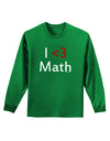 I Heart Math Adult Long Sleeve Dark T-Shirt by TooLoud-Wall Clock-TooLoud-Kelly-Green-Small-Davson Sales