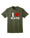 I Heart Math Distressed Adult Dark T-Shirt by TooLoud-Mens T-Shirt-TooLoud-Military-Green-Small-Davson Sales