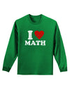 I Heart Math Distressed Adult Long Sleeve Dark T-Shirt by TooLoud-Wall Clock-TooLoud-Kelly-Green-Small-Davson Sales