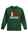 I Heart Math Distressed Adult Long Sleeve Dark T-Shirt by TooLoud-Wall Clock-TooLoud-Dark-Green-Small-Davson Sales