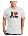 I Heart Math Distressed Adult V-Neck T-shirt by TooLoud-Mens V-Neck T-Shirt-TooLoud-White-Small-Davson Sales