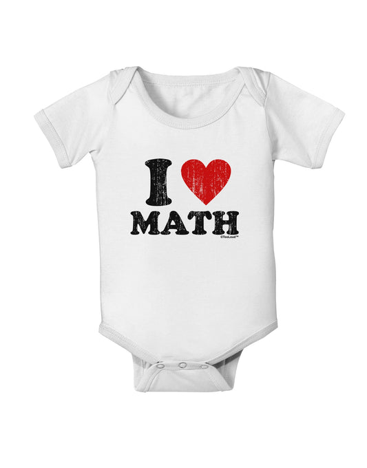 I Heart Math Distressed Baby Romper Bodysuit by TooLoud-Baby Romper-TooLoud-White-06-Months-Davson Sales