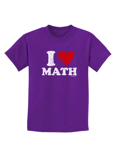 I Heart Math Distressed Childrens Dark T-Shirt by TooLoud-Childrens T-Shirt-TooLoud-Purple-X-Small-Davson Sales