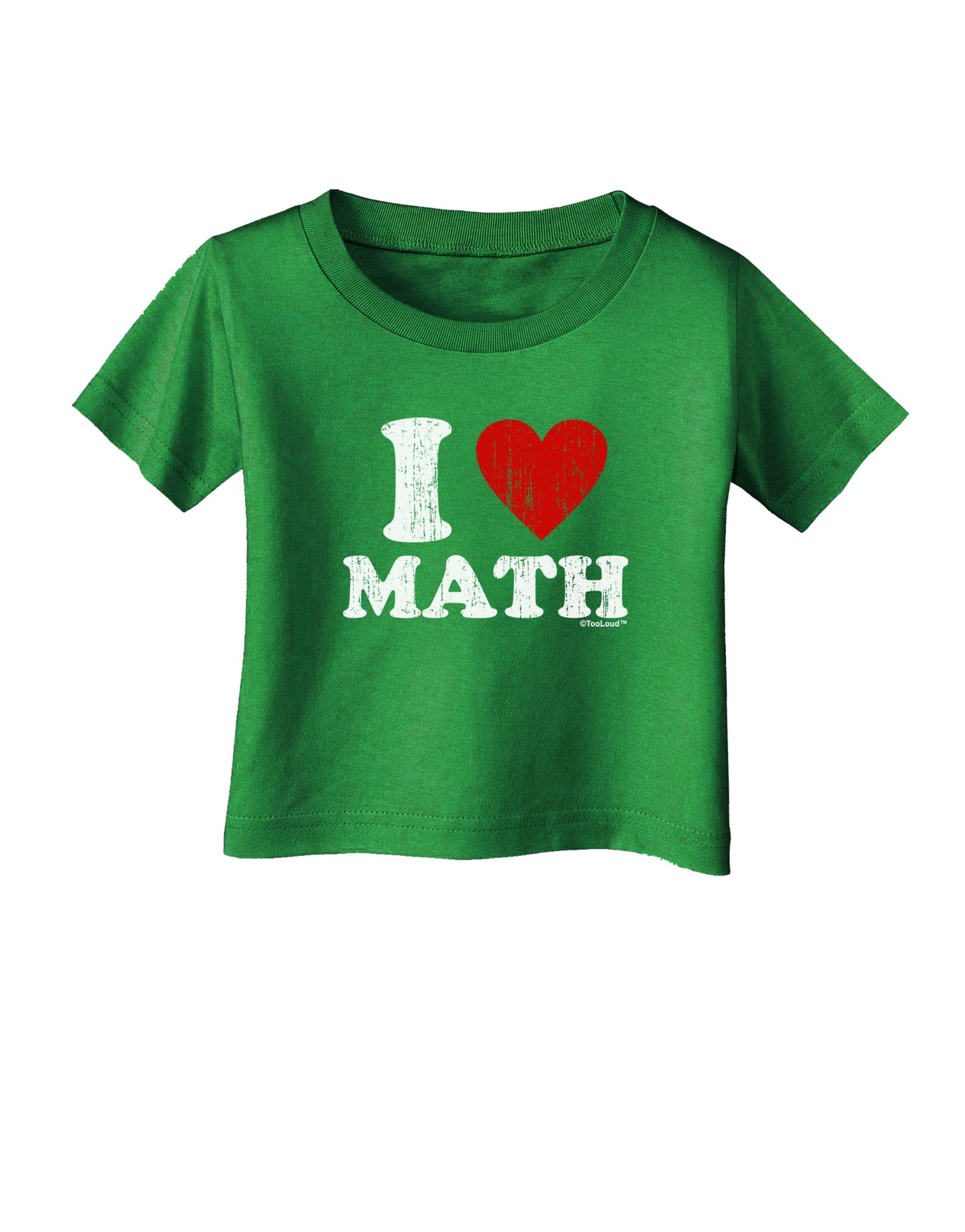 I Heart Math Distressed Infant T-Shirt Dark by TooLoud-Infant T-Shirt-TooLoud-Clover-Green-06-Months-Davson Sales