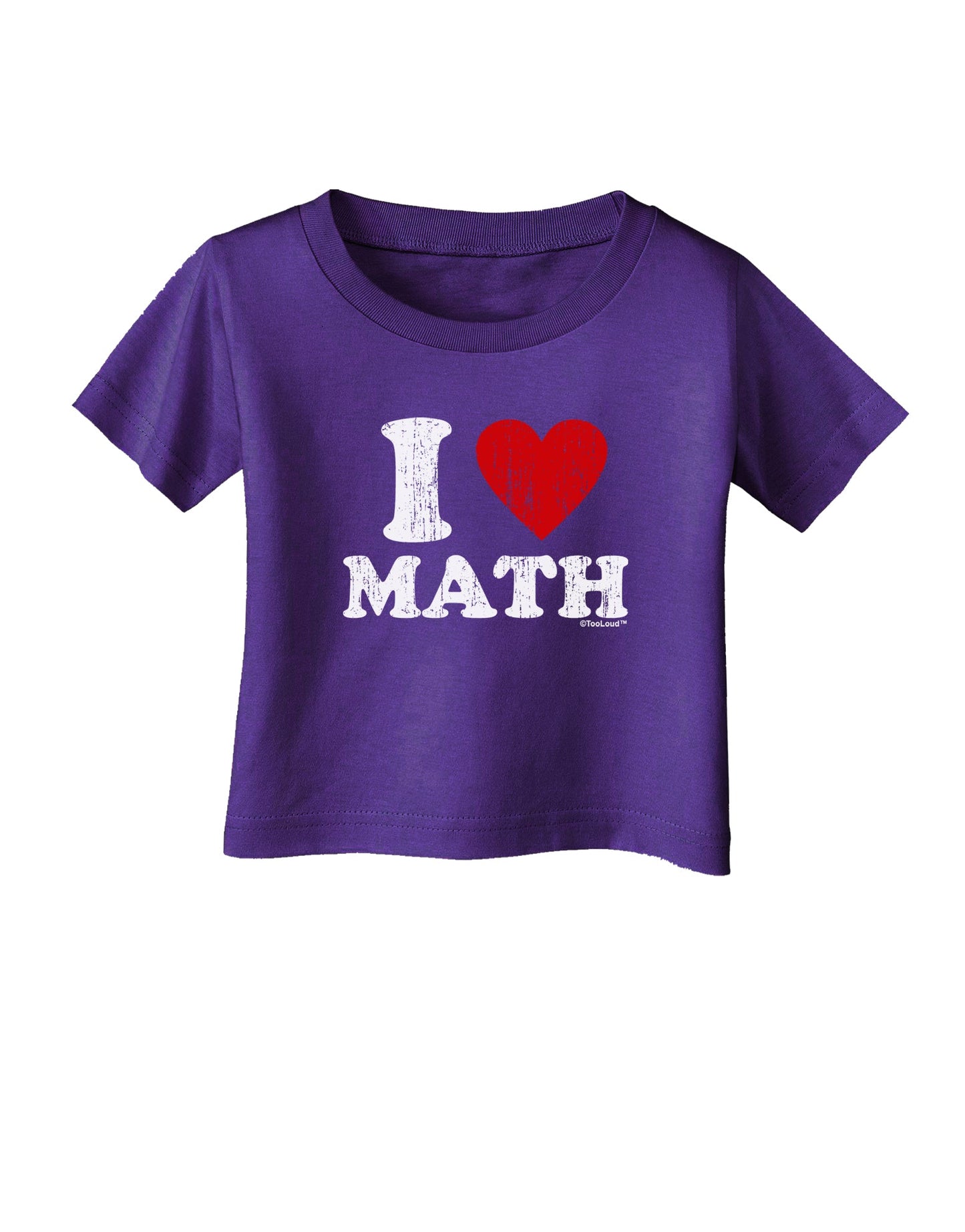 I Heart Math Distressed Infant T-Shirt Dark by TooLoud-Infant T-Shirt-TooLoud-Purple-06-Months-Davson Sales