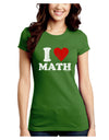 I Heart Math Distressed Juniors Crew Dark T-Shirt by TooLoud-T-Shirts Juniors Tops-TooLoud-Kiwi-Green-Juniors Fitted X-Small-Davson Sales