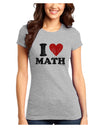 I Heart Math Distressed Juniors T-Shirt by TooLoud-Womens Juniors T-Shirt-TooLoud-Ash-Gray-Juniors Fitted X-Small-Davson Sales