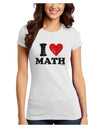 I Heart Math Distressed Juniors T-Shirt by TooLoud-Womens Juniors T-Shirt-TooLoud-White-Juniors Fitted X-Small-Davson Sales