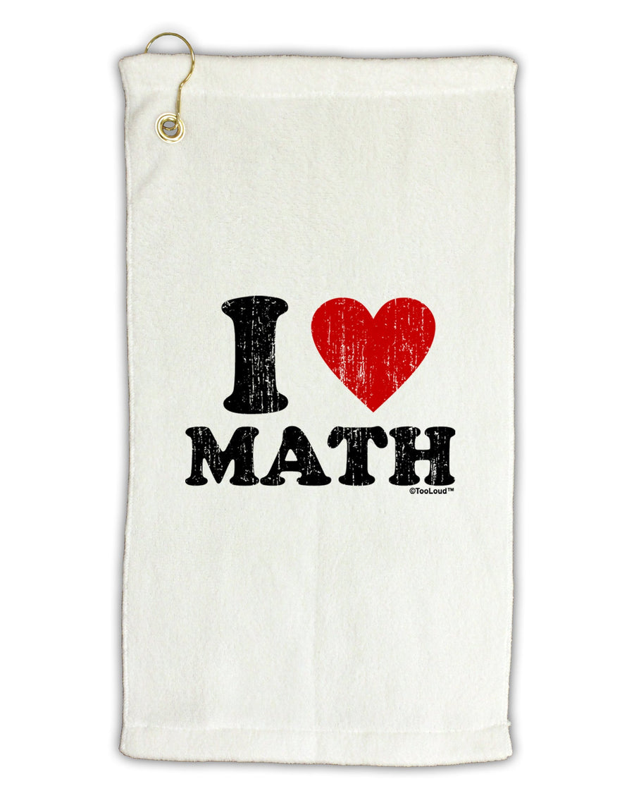 I Heart Math Distressed Micro Terry Gromet Golf Towel 16 x 25 inch by TooLoud-Golf Towel-TooLoud-White-Davson Sales