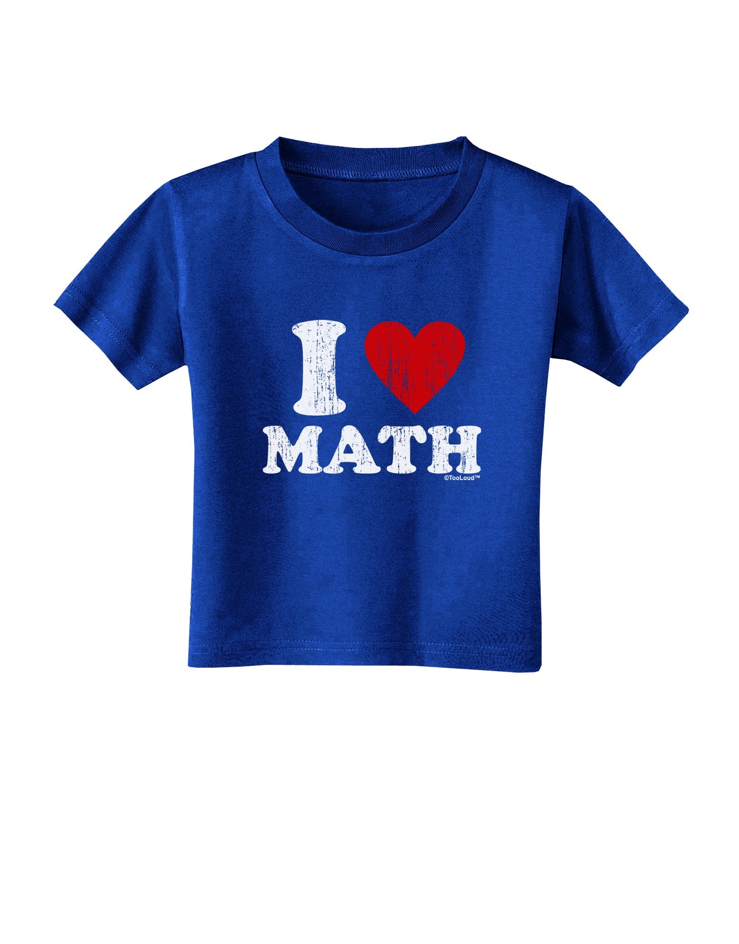 I Heart Math Distressed Toddler T-Shirt Dark by TooLoud-Toddler T-Shirt-TooLoud-Royal-Blue-2T-Davson Sales