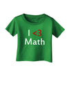 I Heart Math Infant T-Shirt Dark by TooLoud-Infant T-Shirt-TooLoud-Clover-Green-06-Months-Davson Sales