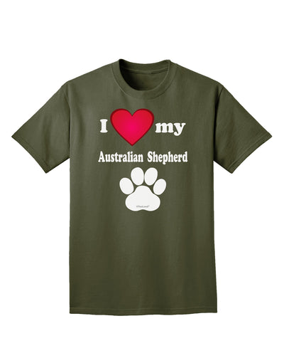 I Heart My Australian Shepherd Adult Dark T-Shirt by TooLoud-Mens T-Shirt-TooLoud-Military-Green-Small-Davson Sales