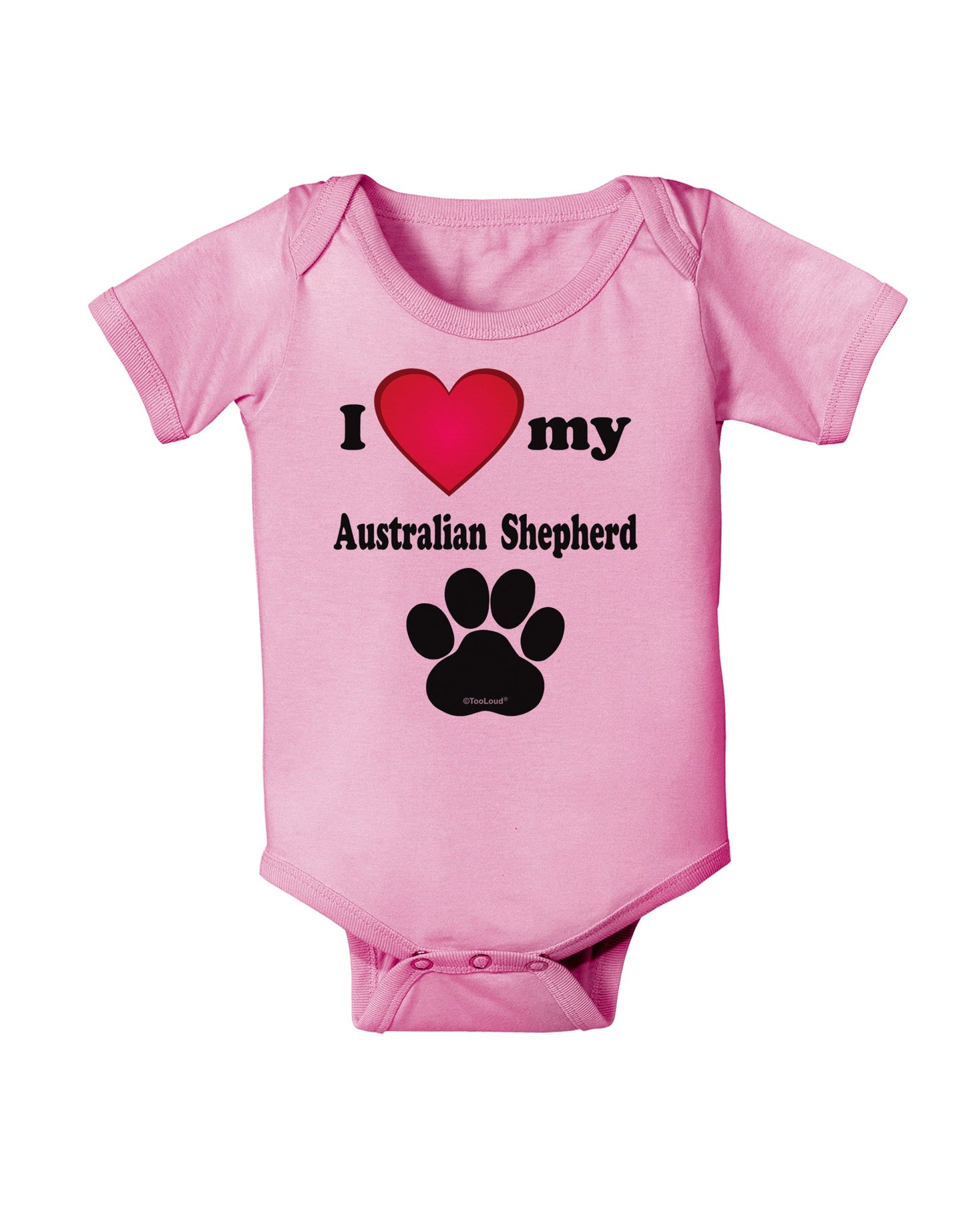 I Heart My Australian Shepherd Baby Romper Bodysuit by TooLoud-TooLoud-Pink-06-Months-Davson Sales