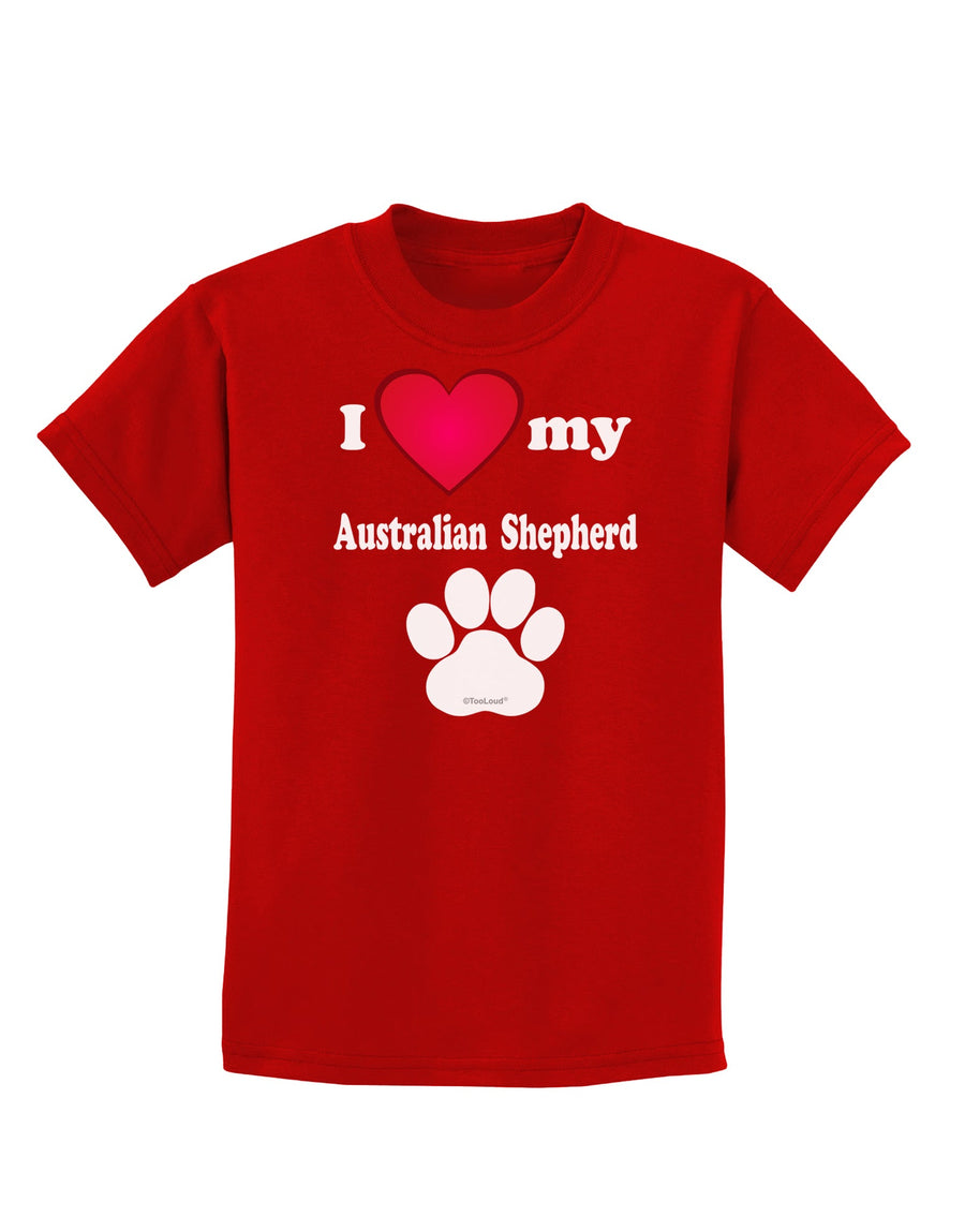 I Heart My Australian Shepherd Childrens Dark T-Shirt by TooLoud-Childrens T-Shirt-TooLoud-Black-X-Small-Davson Sales