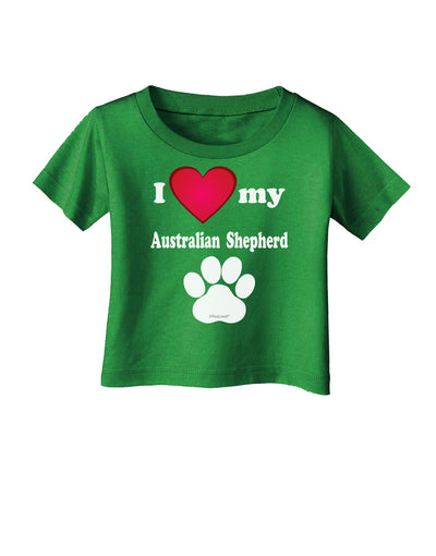 I Heart My Australian Shepherd Infant T-Shirt Dark by TooLoud-TooLoud-Clover-Green-06-Months-Davson Sales