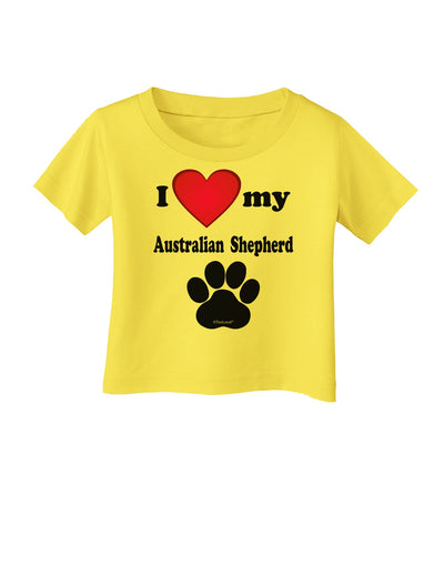 I Heart My Australian Shepherd Infant T-Shirt by TooLoud-TooLoud-Yellow-06-Months-Davson Sales