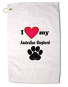 I Heart My Australian Shepherd Premium Cotton Golf Towel - 16 x 25 inch by TooLoud-Golf Towel-TooLoud-16x25"-Davson Sales