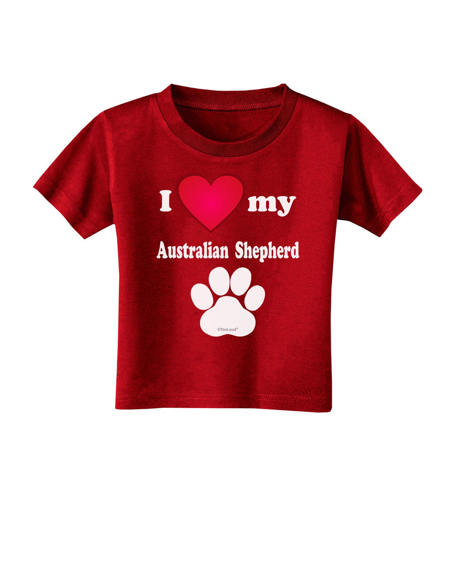 I Heart My Australian Shepherd Toddler T-Shirt Dark by TooLoud-Toddler T-Shirt-TooLoud-Black-2T-Davson Sales