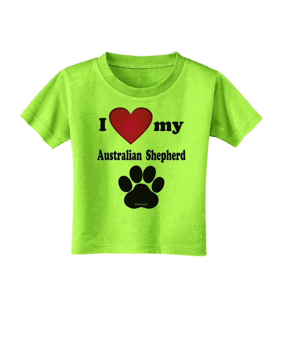 I Heart My Australian Shepherd Toddler T-Shirt by TooLoud-Toddler T-Shirt-TooLoud-White-2T-Davson Sales