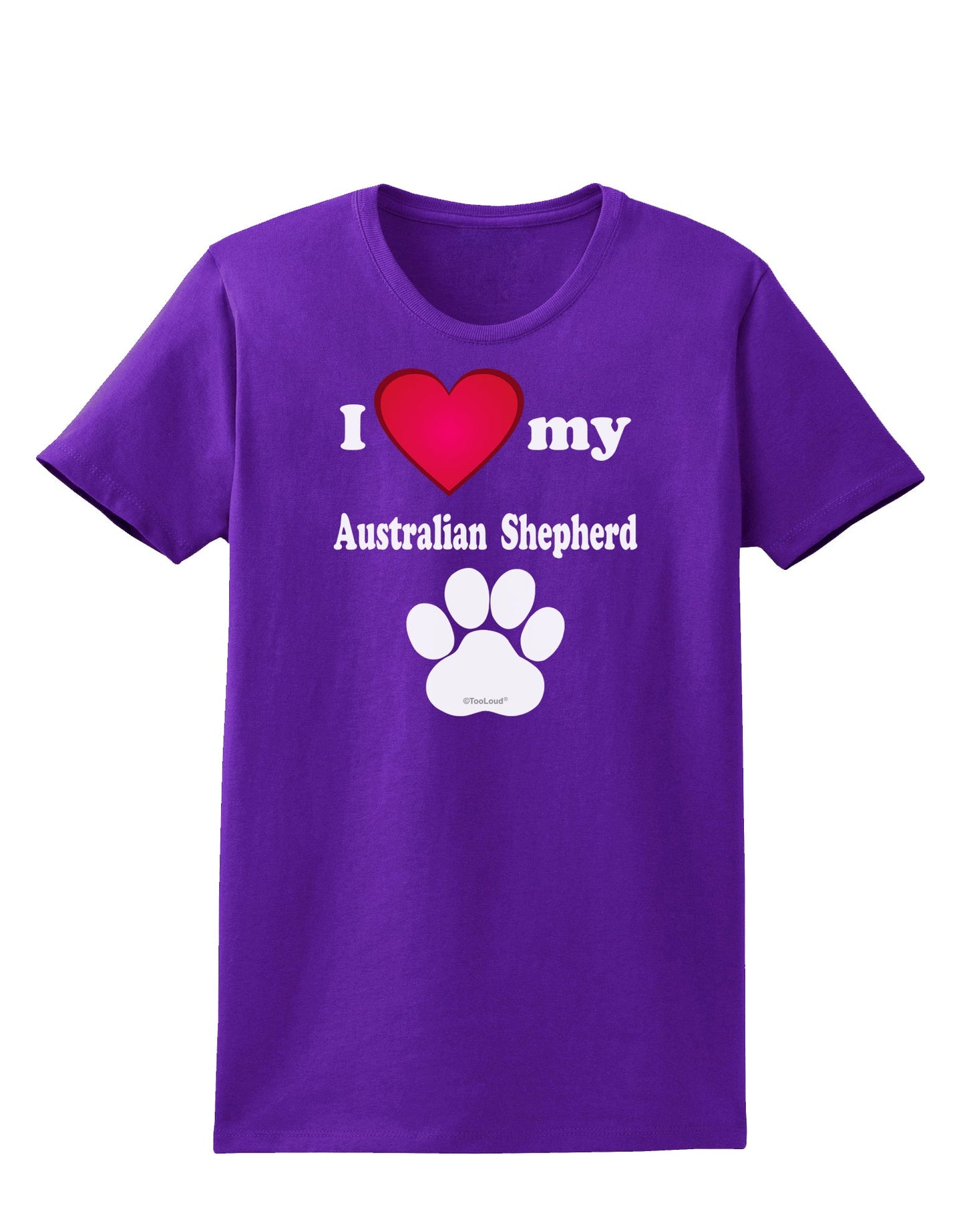 I Heart My Australian Shepherd Womens Dark T-Shirt by TooLoud-TooLoud-Purple-X-Small-Davson Sales