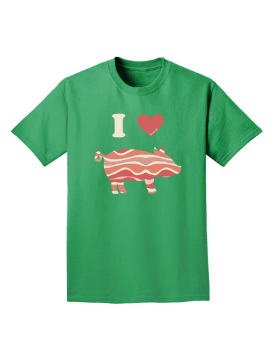 I Heart My Bacon Pig Silhouette Adult Dark T-Shirt by TooLoud-Mens T-Shirt-TooLoud-Kelly-Green-Small-Davson Sales