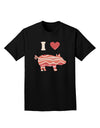 I Heart My Bacon Pig Silhouette Adult Dark T-Shirt by TooLoud-Mens T-Shirt-TooLoud-Black-Small-Davson Sales